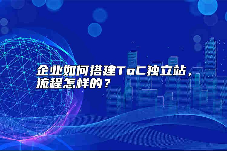 企業(yè)如何搭建ToC獨立站，流程怎樣的？