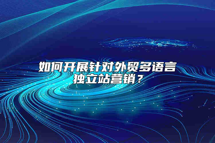 如何開展針對外貿(mào)多語言獨立站營銷？